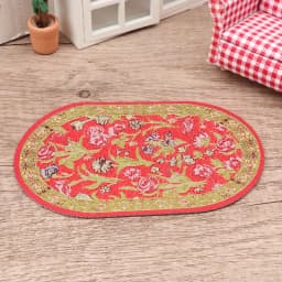 1:12 Dollhouse Miniature Round Floor Rug Cover Oval Carpet Floor Mat Model Bedroom Living Room Decor Toy Doll House Accessories