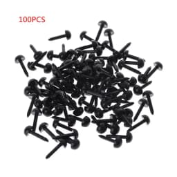 100Pcs 3mm/4mm/5mm/6mm DIY for Doll Puppet Plastic Black Pin Safety Eyes For Han