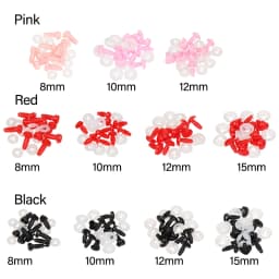 10Pcs Heart Shape Plastic Safety Noses For Crochet Toys Amigurumi Pink/Red/Black Nose Animal for Bear Puppet Dolls Toys DIY