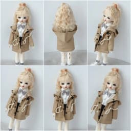 Full size BJD Hair JD745 High ponytail shawl micro-curly mohair Doll wig 1/8 1/6 1/4 1/3 YOSD MSD SD DOD Blythes Qbaby Accessies