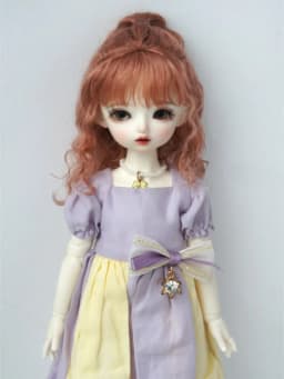 Full size BJD Hair JD745 High ponytail shawl micro-curly mohair Doll wig 1/8 1/6 1/4 1/3 YOSD MSD SD DOD Blythes Qbaby Accessies