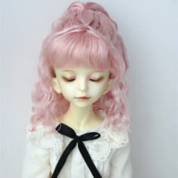 Full size BJD Hair JD745 High ponytail shawl micro-curly mohair Doll wig 1/8 1/6 1/4 1/3 YOSD MSD SD DOD Blythes Qbaby Accessies