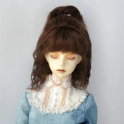 Full size BJD Hair JD745 High ponytail shawl micro-curly mohair Doll wig 1/8 1/6 1/4 1/3 YOSD MSD SD DOD Blythes Qbaby Accessies