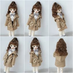 Full size BJD Hair JD745 High ponytail shawl micro-curly mohair Doll wig 1/8 1/6 1/4 1/3 YOSD MSD SD DOD Blythes Qbaby Accessies