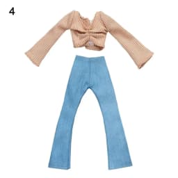 30CM Doll Clothes Suit Fashion Tops Sweater High Waisted Jean Pants Vest Skirt Set For 1/6Bjd Dolls Accessories Kids Toys