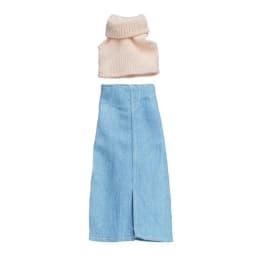 30CM Doll Clothes Suit Fashion Tops Sweater High Waisted Jean Pants Vest Skirt Set For 1/6Bjd Dolls Accessories Kids Toys