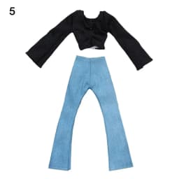 30CM Doll Clothes Suit Fashion Tops Sweater High Waisted Jean Pants Vest Skirt Set For 1/6Bjd Dolls Accessories Kids Toys