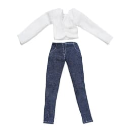 30CM Doll Clothes Suit Fashion Tops Sweater High Waisted Jean Pants Vest Skirt Set For 1/6Bjd Dolls Accessories Kids Toys