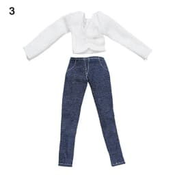 30CM Doll Clothes Suit Fashion Tops Sweater High Waisted Jean Pants Vest Skirt Set For 1/6Bjd Dolls Accessories Kids Toys