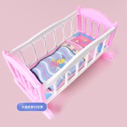 Doll Bed Cradle for 8-10 Inches Dolls Cute Dollhouse Accessories Miniature for 20-3ocm Doll Gift for Doll