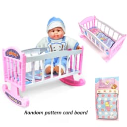 Doll Bed Cradle for 8-10 Inches Dolls Cute Dollhouse Accessories Miniature for 20-3ocm Doll Gift for Doll
