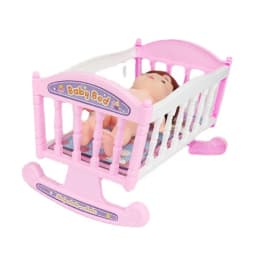 Doll Bed Cradle for 8-10 Inches Dolls Cute Dollhouse Accessories Miniature for 20-3ocm Doll Gift for Doll