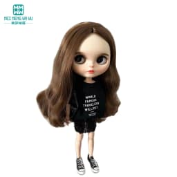 Blyth Doll Clothes Azon OB22 OB24 Fashion Striped T-shirt, Jeans, Sequin Skirt Toys Gift