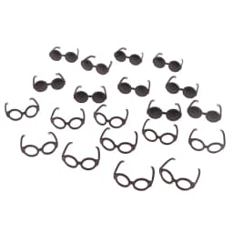 20Pcs Retro Metal Round Doll Glasses Frame Lensless Miniature Eyewear Great Collection Cool Eyeglasses For Blythe Doll Accessori
