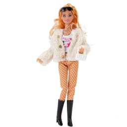 30cm Doll Full Set 1/6 Bjd Female Doll with Beautiful Winter Fashion Plush Fur Coat and Clothes Suit
