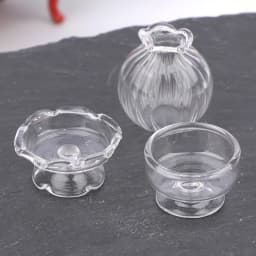 1/6 1/12 Dollhouse Miniature Transparent Glass Vase Dessert Cup Wine Bottle Wishing Bottle Home Decor Toy Doll House Accessories