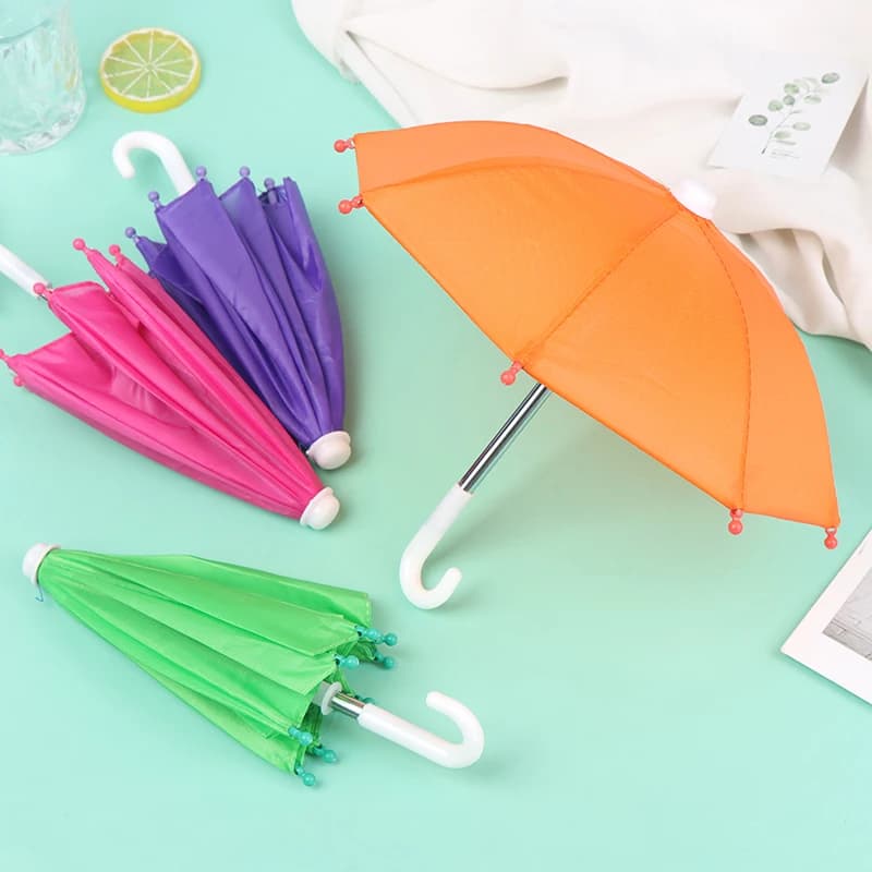 1Pc Baby Doll Rain Gear Toy Umbrella Mini Umbrella Doll Accessories Children Multicolor Toy Clothing Decoration