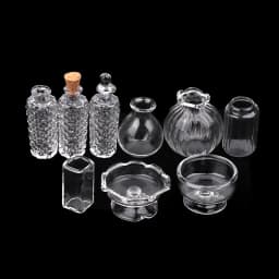 1:12 Dollhouse Miniature Glass Vase Dessert Cup Wine Bottle Wishing Bottle W/Corked Home Decor Toy Doll House Accessories