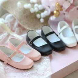 BJD SD Doll Leather Shoes In Stock Elegant 1/3 1/4 1/6 SD10 Girls Single Buckle Square Toe Wood Grain Soles Toy Doll Accessories