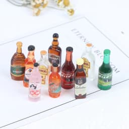 10Pcs/lot 1:12 Dollhouse Miniature Drinks Wine Model Doll Kitchen Food Accessories