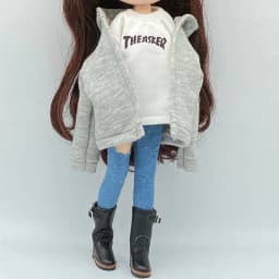 Hot Sale Blythe Clothes Gray Coat or White T Suitable for Blyth, OB24, Azone,Pullip 1/6 Doll Accessories