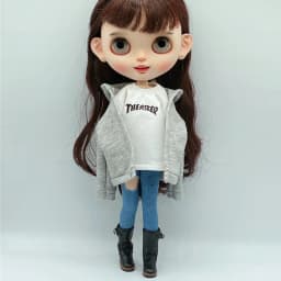 Hot Sale Blythe Clothes Gray Coat or White T Suitable for Blyth, OB24, Azone,Pullip 1/6 Doll Accessories