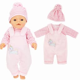 17" Baby Doll Clothes Hat Tights Leggings 43cm Baby Dolls Denim Dress Toys Wears Children Gifts