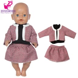17" Baby Doll Clothes Hat Tights Leggings 43cm Baby Dolls Denim Dress Toys Wears Children Gifts