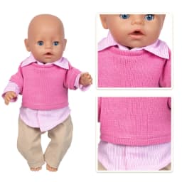 17" Baby Doll Clothes Hat Tights Leggings 43cm Baby Dolls Denim Dress Toys Wears Children Gifts