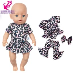 17" Baby Doll Clothes Hat Tights Leggings 43cm Baby Dolls Denim Dress Toys Wears Children Gifts