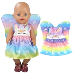 17" Baby Doll Clothes Hat Tights Leggings 43cm Baby Dolls Denim Dress Toys Wears Children Gifts