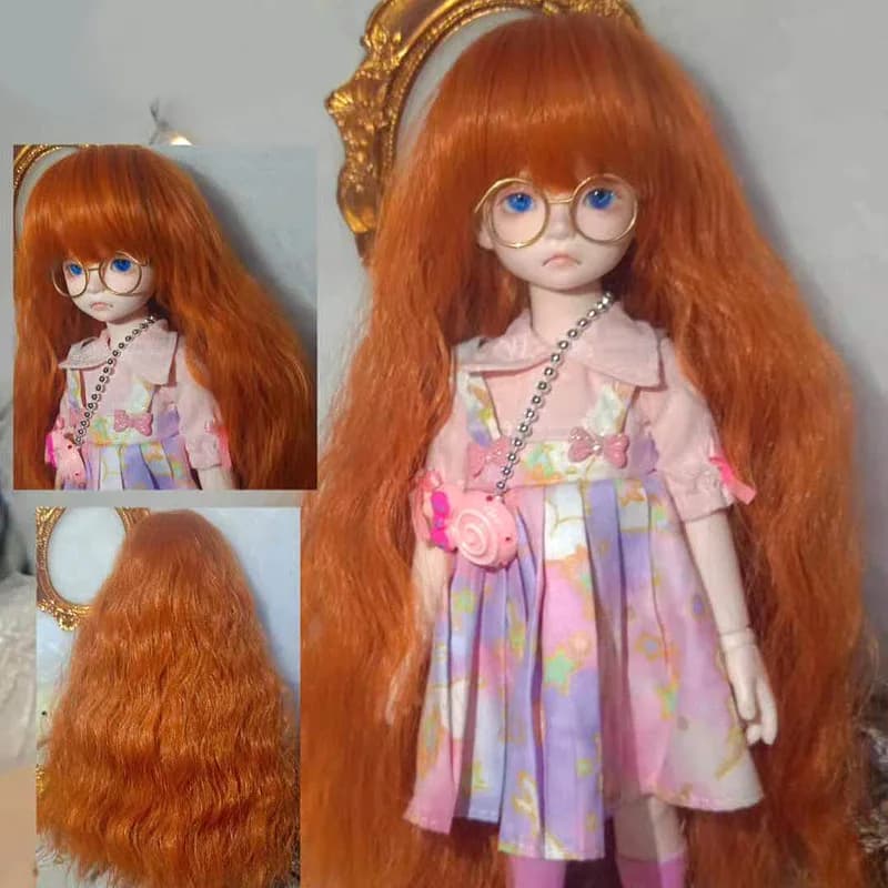 1/6 Bjd Doll Wig Head Circumference 16-17cm Short Hair/straight Hair/wavy Curls 28cm Doll's Accessories