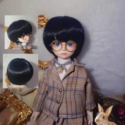 1/6 Bjd Doll Wig Head Circumference 16-17cm Short Hair/straight Hair/wavy Curls 28cm Doll's Accessories