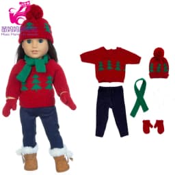 18 Inch Dolls Apparel American OG Journey Girl Doll Clothes Baby Doll Sweater Hat Winter Set Christmas Costume
