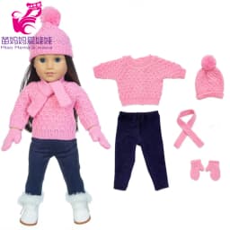 18 Inch Dolls Apparel American OG Journey Girl Doll Clothes Baby Doll Sweater Hat Winter Set Christmas Costume