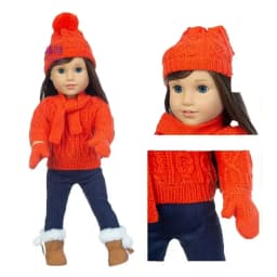 18 Inch Dolls Apparel American OG Journey Girl Doll Clothes Baby Doll Sweater Hat Winter Set Christmas Costume