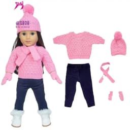18 Inch Dolls Apparel American OG Journey Girl Doll Clothes Baby Doll Sweater Hat Winter Set Christmas Costume