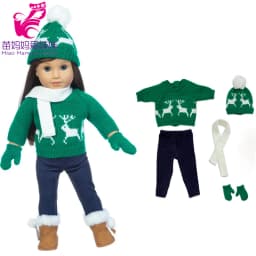 18 Inch Dolls Apparel American OG Journey Girl Doll Clothes Baby Doll Sweater Hat Winter Set Christmas Costume