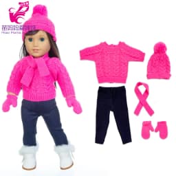 18 Inch Dolls Apparel American OG Journey Girl Doll Clothes Baby Doll Sweater Hat Winter Set Christmas Costume