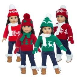 18 Inch Dolls Apparel American OG Journey Girl Doll Clothes Baby Doll Sweater Hat Winter Set Christmas Costume