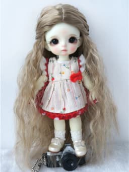 JD119 3-4inch 4-5inch 5-6inch Long Princess Wave Synthetic mohair BJD wigs 1/12 1/8 OB11 Tiny Doll accessories