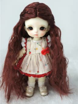 JD119 3-4inch 4-5inch 5-6inch Long Princess Wave Synthetic mohair BJD wigs 1/12 1/8 OB11 Tiny Doll accessories
