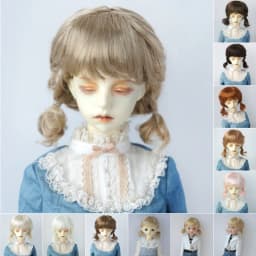 1/6 1/4 1/3 YOSD MSD SD DOD Doll Hair JD571 6-7' 7-8' 8-9' Messy Curly Braids Wigs Short Anna Synthetic Mohair BJD Hair