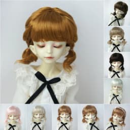 1/6 1/4 1/3 YOSD MSD SD DOD Doll Hair JD571 6-7' 7-8' 8-9' Messy Curly Braids Wigs Short Anna Synthetic Mohair BJD Hair