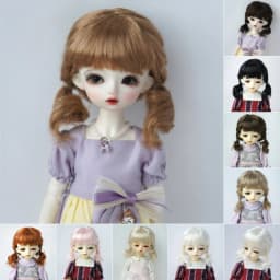 1/6 1/4 1/3 YOSD MSD SD DOD Doll Hair JD571 6-7' 7-8' 8-9' Messy Curly Braids Wigs Short Anna Synthetic Mohair BJD Hair