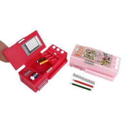1pc Pencil Box Model Lifelike Design Mini Stationery Box Dollhouse Pencil Case Pretend Toys