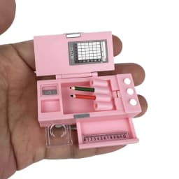 1pc Pencil Box Model Lifelike Design Mini Stationery Box Dollhouse Pencil Case Pretend Toys