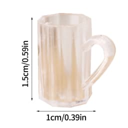 4pcs/set 1/12 Dollhouse Miniature Cartoon Clear Glass Cup Model Simulation Kitchen Furniture Toys For Doll House Decoration