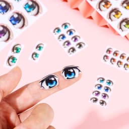 10Pairs Rainbow Cartoon Eyes Stickers For Loli Doll Eyes Accessories Cute Crystal Eyes Sticker Anime Figurine Face Organ Paster