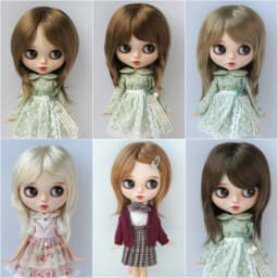 JD762 Natural curls Mid long doll wigs that can be tilted and self trimmed with bangs Full sizes Doll Accessories